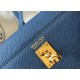 Hermes Kelly Mini II Sellier Handmade Bag In Bleu Saphir Epsom Calfskin