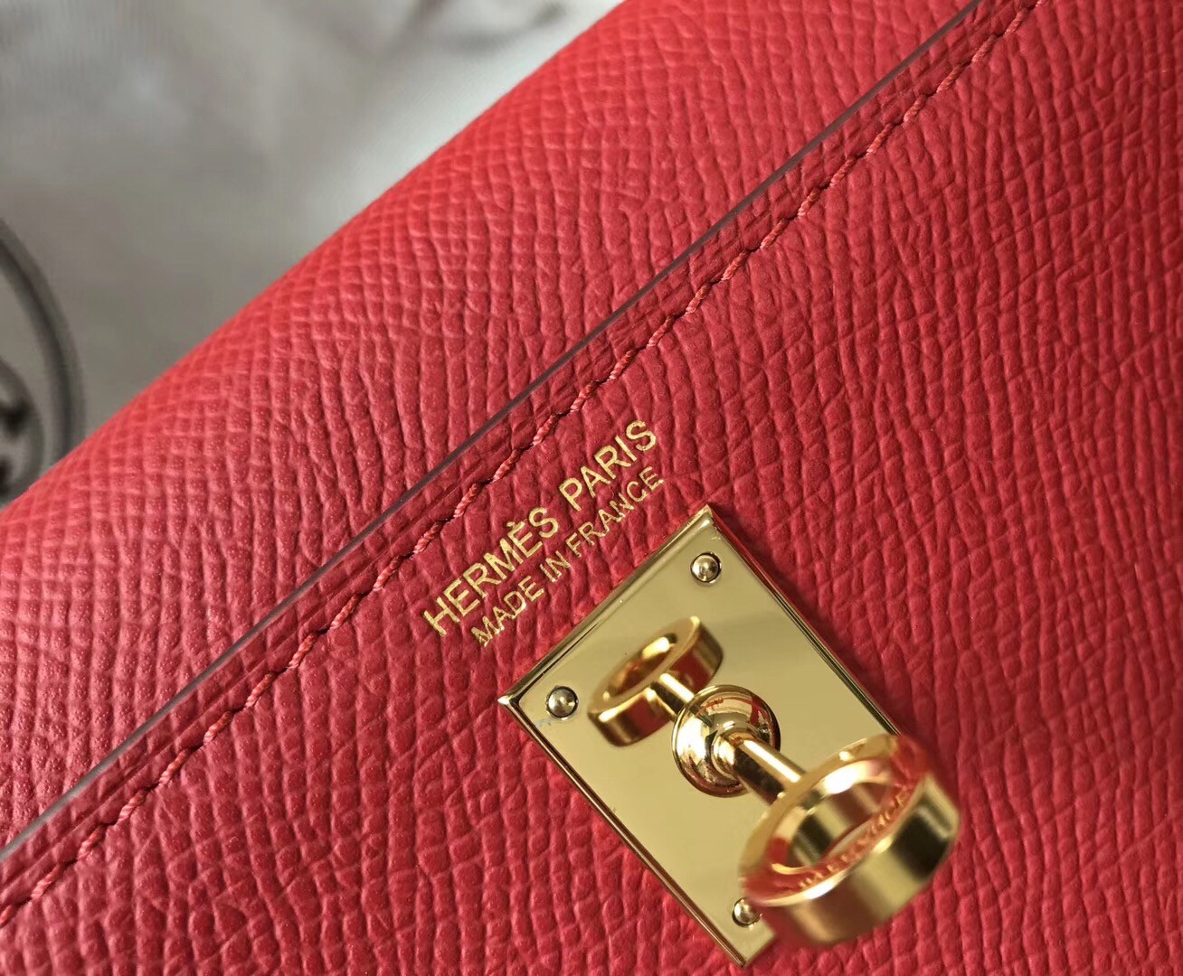 Hermes Kelly Mini II Bag In Rouge Vif Epsom Leather
