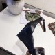 Hermes Legend Wedge Sandal In Black Calfskin With Studs