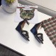 Hermes Legend Wedge Sandal In Black Calfskin With Studs