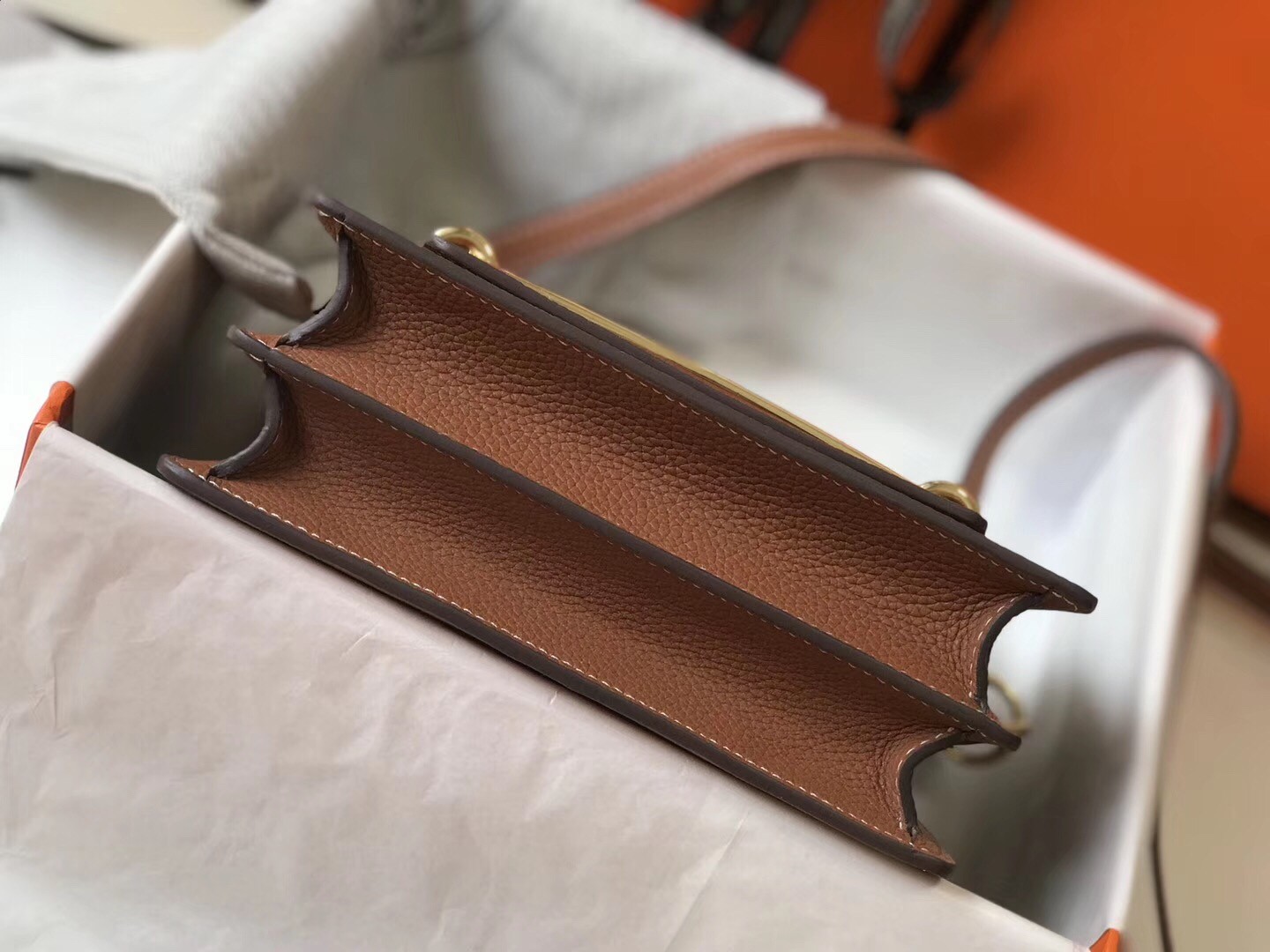 Hermes Mini Sac Roulis 18cm Bag In Brown Evercolor Calfskin