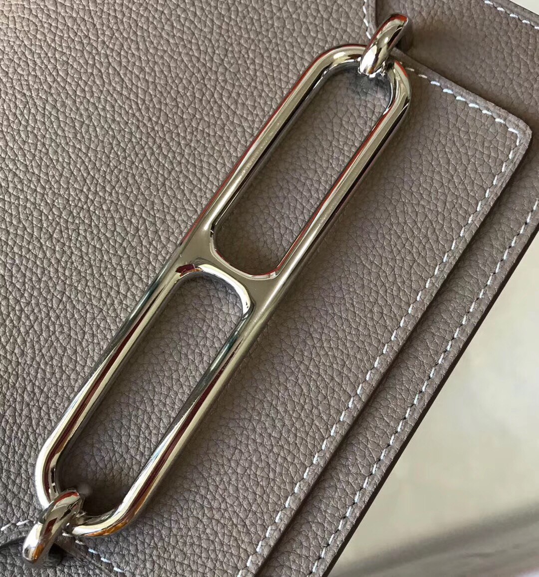 Hermes Mini Sac Roulis 18cm Bag In Grey Evercolor Calfskin