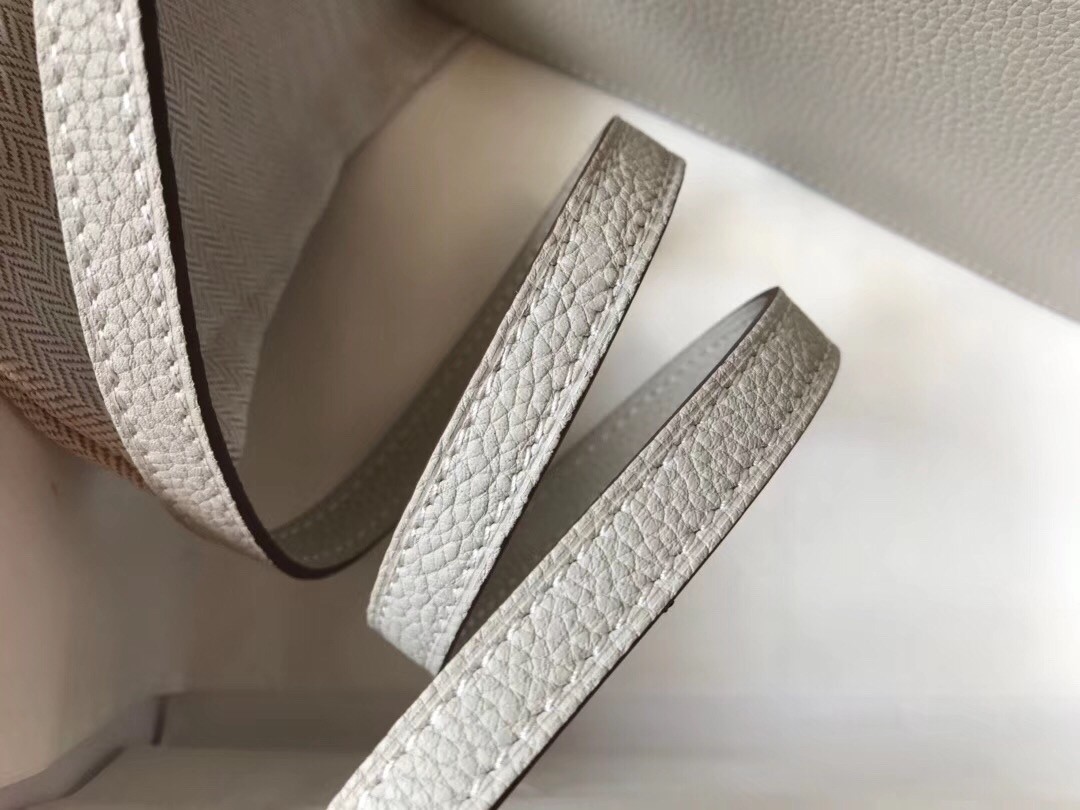 Hermes Mini Sac Roulis 18cm Bag In Pearl Grey Evercolor Calfskin