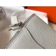 Hermes Mini Sac Roulis 18cm Bag In Pearl Grey Evercolor Calfskin