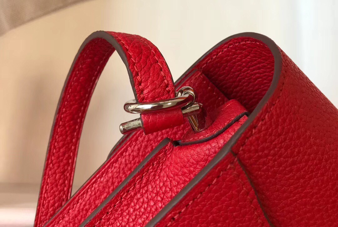 Hermes Mini Sac Roulis 18cm Bag In Red Evercolor Calfskin