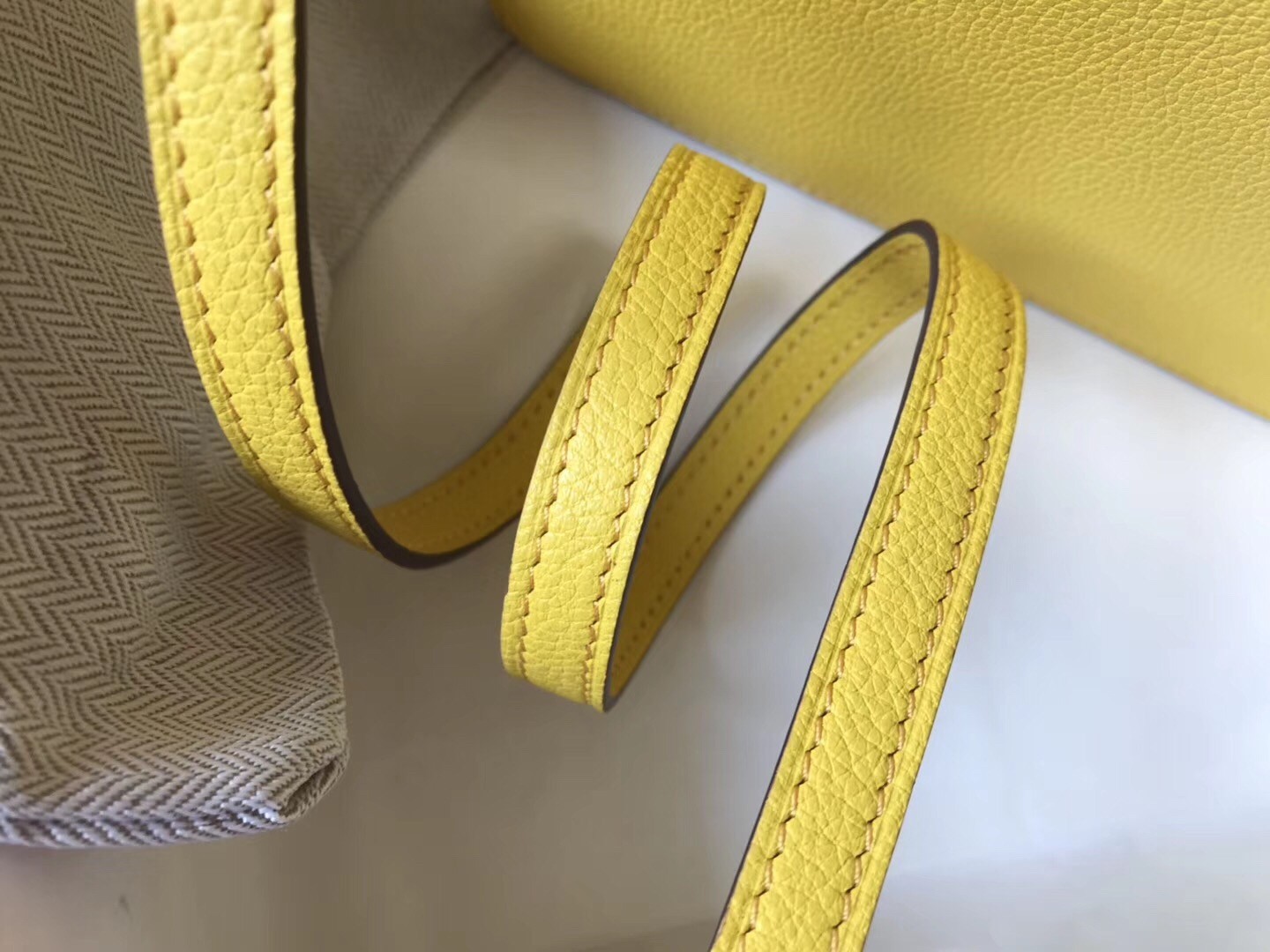 Hermes Mini Sac Roulis 18cm Bag In Yellow Evercolor Calfskin