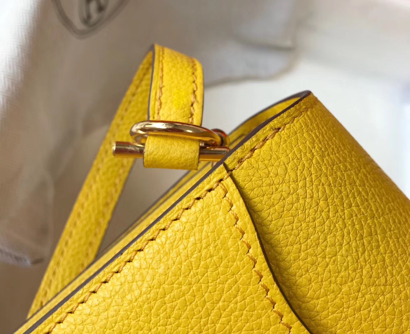 Hermes Mini Sac Roulis 18cm Bag In Yellow Evercolor Calfskin