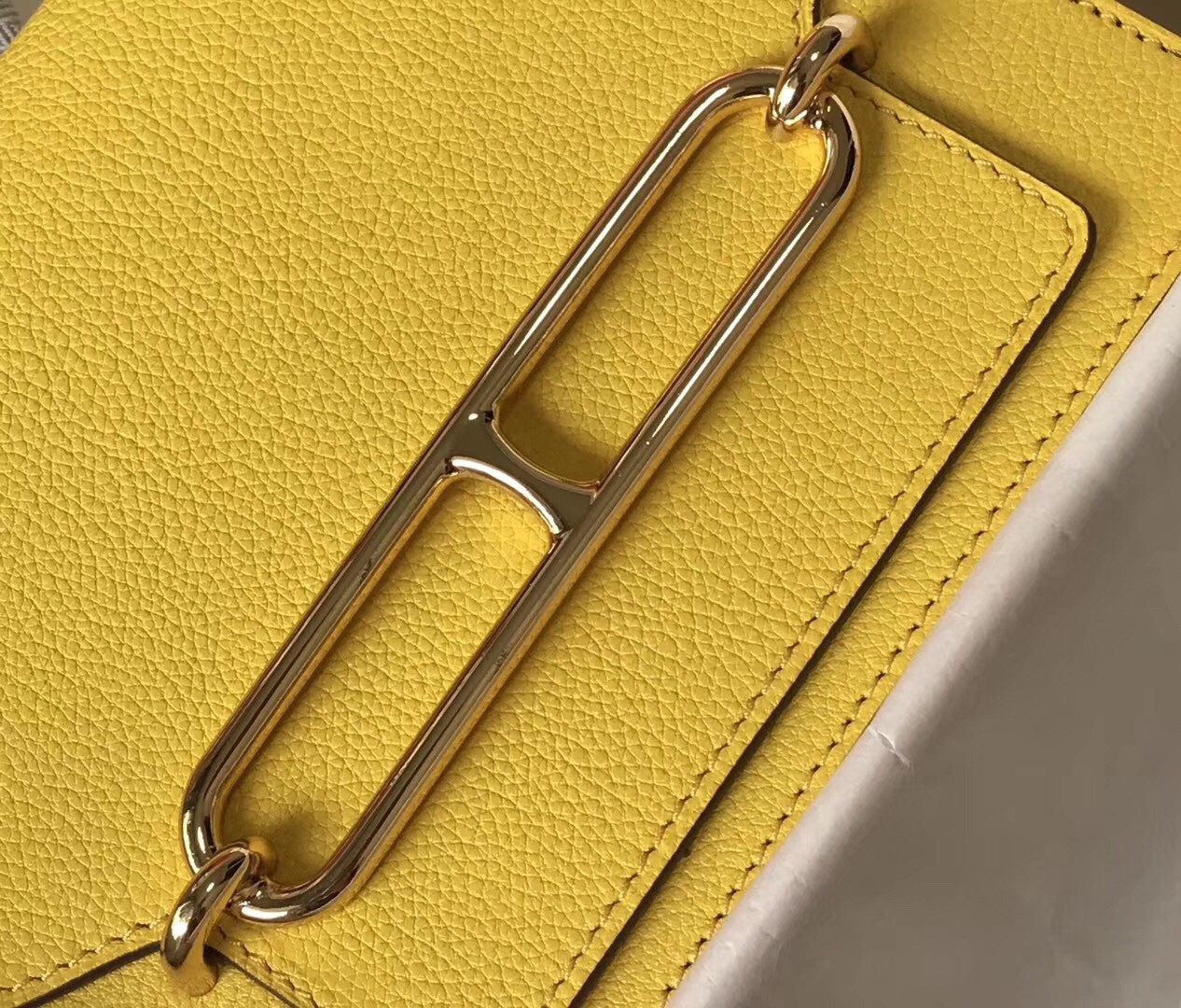 Hermes Mini Sac Roulis 18cm Bag In Yellow Evercolor Calfskin