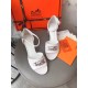 Hermes Viaggio 60MM Sandals In White Leather