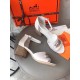 Hermes Viaggio 60MM Sandals In White Leather