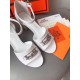 Hermes Viaggio 60MM Sandals In White Leather