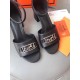 Hermes Viaggio 60MM Sandals In Black Leather