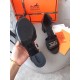 Hermes Viaggio 60MM Sandals In Black Leather