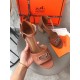 Hermes Viaggio 60MM Sandals In Brown Leather