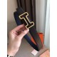 Hermes Tonight 38MM Reversible Belt In Navy/Black Epsom Leather