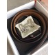 Hermes Tonight 38MM Reversible Belt In Ruby/Gold Epsom Leather
