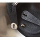 Hermes Mini Lindy Bag In Black Clemence Leather
