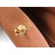 Hermes Mini Lindy Bag In Brown Clemence Leather