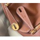 Hermes Mini Lindy Bag In Brown Clemence Leather
