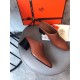 Hermes Trot Mule In Brown Calfskin