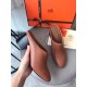 Hermes Trot Mule In Brown Calfskin