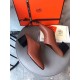 Hermes Trot Mule In Brown Calfskin