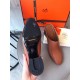 Hermes Trot Mule In Brown Calfskin