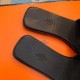 Hermes View Sandals In Black Patent leather
