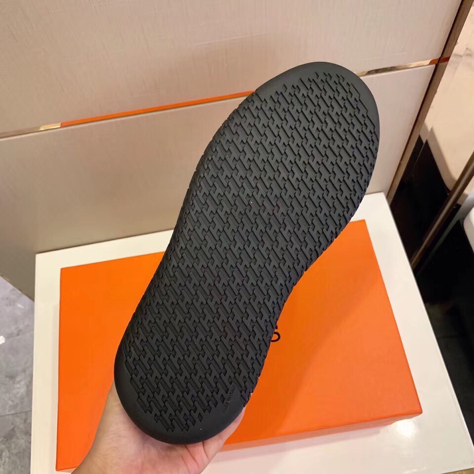Hermes Team Sneakers In Black Double-sided Technical Mesh