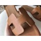 Hermes Oran Sandals In Brown Epsom Leather