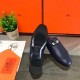 Hermes Oz Mule In Dark Blue Leather