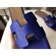 Hermes Oran Sandals In Blue Epsom Leather