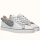Hermes Velvet Sneakers In Blanc Calfskin With Printed Wing Patch