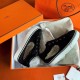 Hermes Velvet Sneakers In Black Velvet With Embroidered Wing Patch