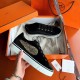 Hermes Velvet Sneakers In Black Velvet With Embroidered Wing Patch