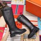Hermes Variation Boots In Black Calfskin