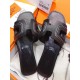 Hermes Oran Sandals In Black Leather With Stitched Detail