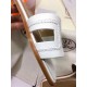 Hermes Oran Sandals In White Leather With Stitched Detail