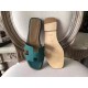 Hermes Oran Sandals In Malachite Epsom Leather