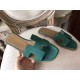 Hermes Oran Sandals In Malachite Epsom Leather
