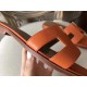 Hermes Oran Sandals In Orange Epsom Leather