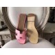 Hermes Oran Sandals In Pink Epsom Leather
