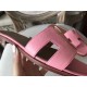 Hermes Oran Sandals In Pink Epsom Leather