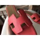 Hermes Oran Sandals In Rose Azalee Epsom Leather