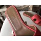 Hermes Oran Sandals In Rose Azalee Epsom Leather