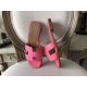 Hermes Oran Sandals In Rose Confetti Epsom Leather
