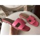 Hermes Oran Sandals In Rose Confetti Epsom Leather