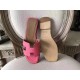 Hermes Oran Sandals In Rose Confetti Epsom Leather