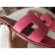 Hermes Oran Sandals In Rose Confetti Epsom Leather