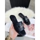 Hermes Villa Sandals In Black Calfskin